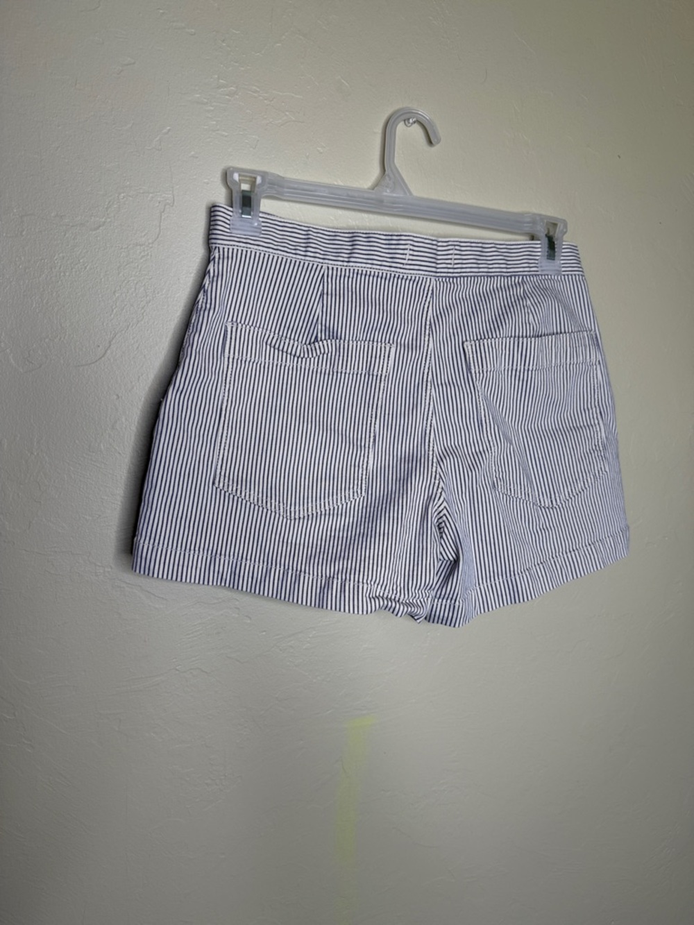 Madewell The Emmett High Waist Striped Women's Shorts - Navy/White - Picture 6 of 8
